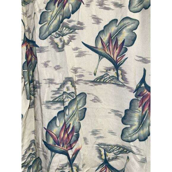 Club Newport Floral Print Button-Up Short Sleeve T-Shirt Funky Tropical L - Picture 4 of 5